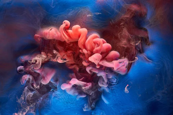 Blå Rött Bläck Abstrakt Bakgrund Akrylfärg Bakgrund För Parfym Hookah — Stockfoto