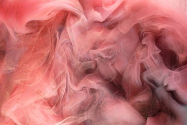 Kırmızı mürekkep soyut arka plan. Parfüm, nargile ve kozmetik ürünleri için akrilik boya arka planı. Gizemli duman bulutları, renkli sis