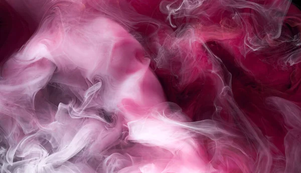 ピンクのインクの抽象的な背景と対照的です フック 化粧品のためのアクリル絵具の背景 神秘的な煙雲 カラフルな霧 — ストック写真