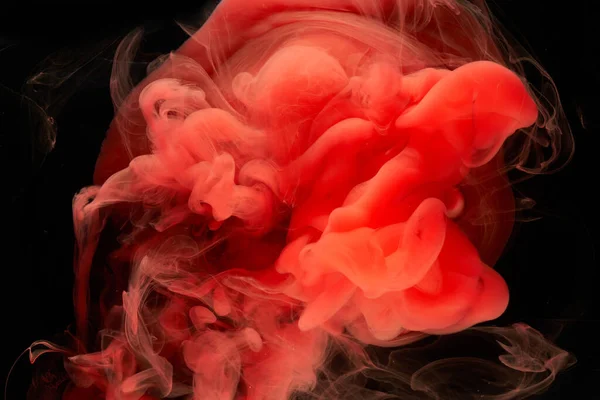 红色黑色油墨的抽象背景 用于香水 化妆品的丙烯酸涂料背景 神秘的烟云 五彩斑斓的雾 — 图库照片