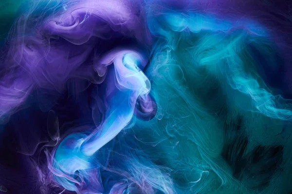 Blaulila Abstrakter Hintergrund Luxuriöser Farbiger Rauch Acrylfarbe Unter Wasser Kosmische — Stockfoto