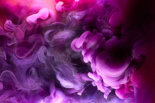 对比粉红油墨的抽象背景 用于香水 化妆品的丙烯酸涂料背景 神秘的烟云 五彩斑斓的雾 — 图库照片