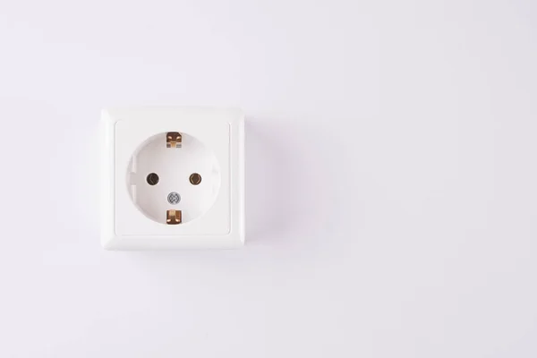 Soquete Branco Isolado Fundo Branco Conceito Iluminação Elétrica — Fotografia de Stock
