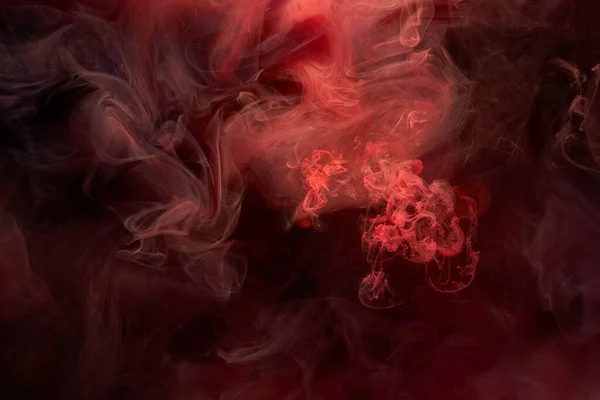 赤インクの抽象的な背景 フック 化粧品のためのアクリル絵具の背景 神秘的な煙雲 カラフルな霧 — ストック写真