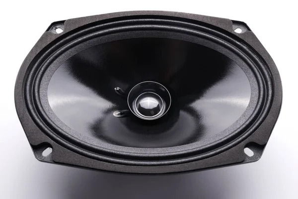 Black Car Sound Speakers Close White Background Audio System Hard — Stock fotografie