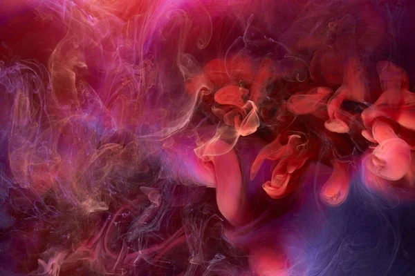 赤紫色のインクの抽象的な背景 フック 化粧品のためのアクリル絵具の背景 神秘的な煙雲 カラフルな霧 — ストック写真