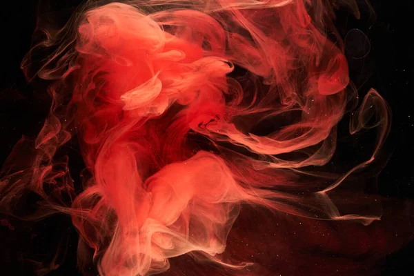 红色黑色油墨的抽象背景 用于香水 化妆品的丙烯酸涂料背景 神秘的烟云 五彩斑斓的雾 — 图库照片