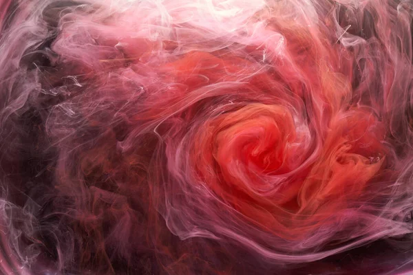 红色油墨的抽象背景 用于香水 化妆品的丙烯酸涂料背景 神秘的烟云 五彩斑斓的雾 — 图库照片