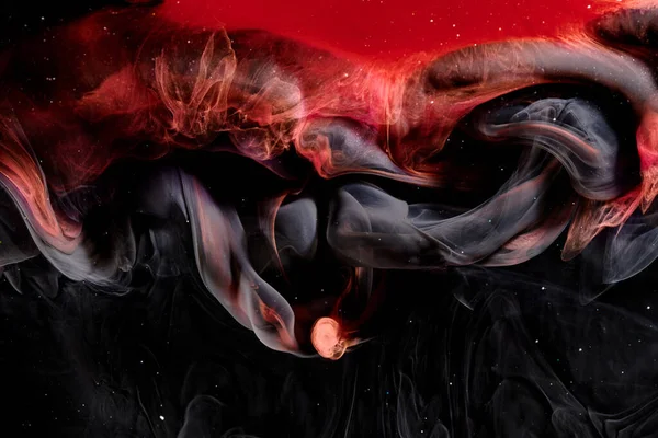 Red Black Abstract Ocean Background Splashes Waves Paint Water Clouds — 스톡 사진