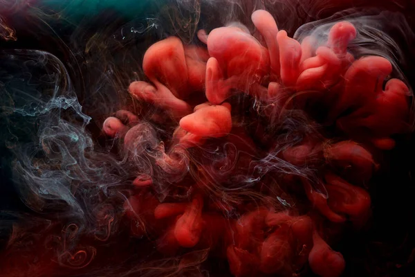 Kontrastierende Rote Tinte Abstrakten Hintergrund Mehrfarbige Acrylfarben Hintergrund Für Parfüm — Stockfoto