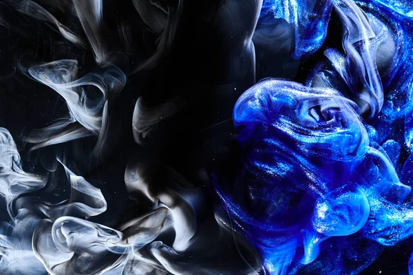Mörkblå Abstrakt Hav Bakgrund Stänk Droppar Och Vågor Skinande Färg — Stockfoto