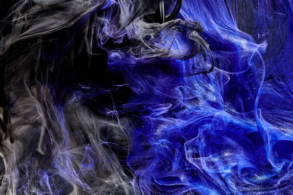 Fondo Marino Abstracto Azul Oscuro Salpicaduras Gotas Olas Pintura Brillante — Foto de Stock