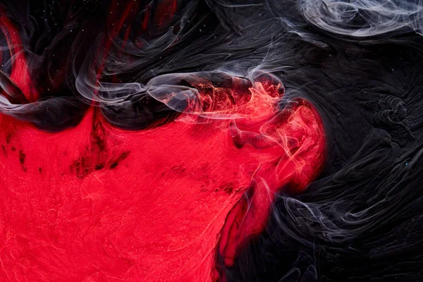 Red Black Abstract Ocean Background Splashes Waves Paint Water Clouds — Foto de Stock