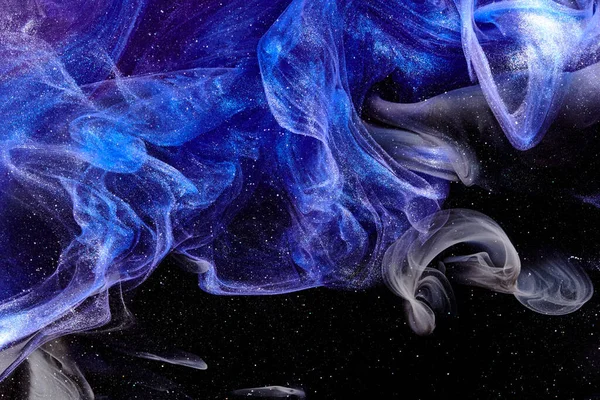 Dark Blue Abstract Ocean Background Splashes Drops Waves Shining Paint — Foto de Stock
