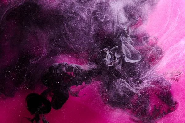 Dark Pink Black Abstract Ocean Background Splashes Drops Waves Paint — Stockfoto