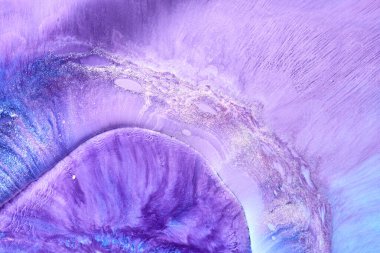 Luxury sparkling abstract background, liquid art. Violet lilac contrast paint mix, alcohol ink blots, marble texture. Modern print pattern