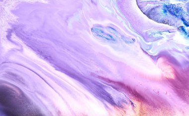 Luxury sparkling abstract background, liquid art. Violet lilac contrast paint mix, alcohol ink blots, marble texture. Modern print pattern