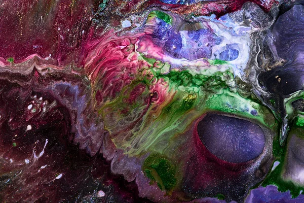 Lusso Scintillante Sfondo Astratto Arte Liquida Miscela Vernici Multicolore Contrasto — Foto Stock