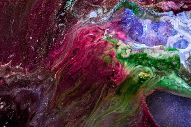 Luxury sparkling abstract background, liquid art. Multi-colored contrast paint mix, alcohol ink blots, marble texture. Modern print pattern