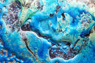 Luxury abstract background, liquid art. Blue alcohol ink with golden paint streaks, water surface, marble texture