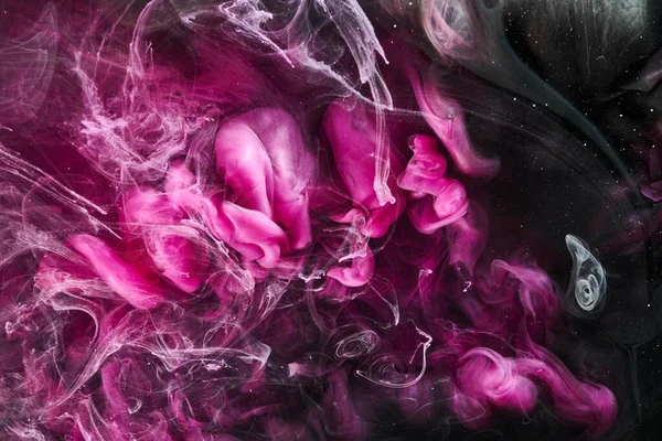 Fondo Marino Abstracto Rosa Oscuro Negro Salpicaduras Gotas Olas Pintura — Foto de Stock