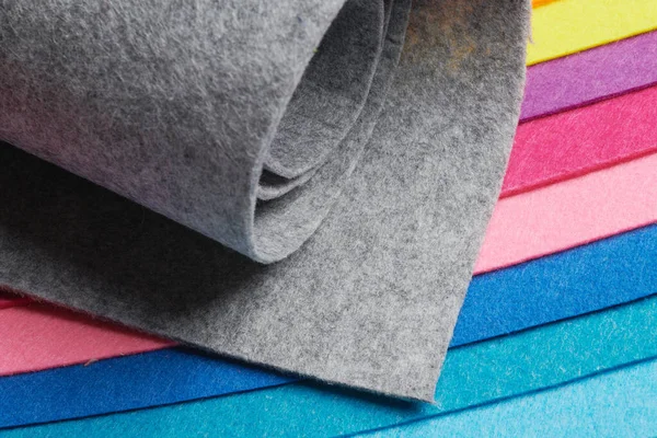 Multi Colored Soft Felt Textile Material Colorful Patchwork Texture Fabric — Photo