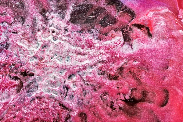 Luxusní Třpytivé Abstraktní Pozadí Tekuté Umění Růžová Kontrastní Směs Barev — Stock fotografie