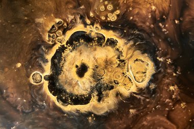 Luxury abstract background, liquid art. Black gold paint mix, alcohol ink blots, marble texture. Modern print pattern