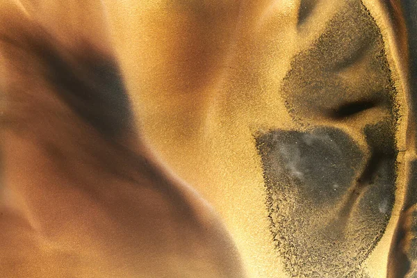 Luxuoso Fundo Abstrato Arte Líquida Mistura Tinta Ouro Preto Manchas — Fotografia de Stock