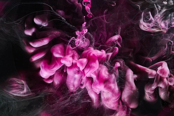 Dark Pink Black Abstract Ocean Background Splashes Drops Waves Paint — Foto de Stock