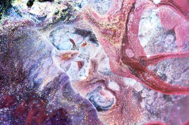 Luxury sparkling abstract background, liquid art. Multi-colored contrast paint mix, alcohol ink blots, marble texture. Modern print pattern