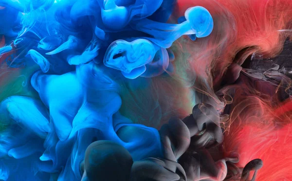Contrasto Multicolore Sfondo Arte Liquida Esplosione Inchiostro Vernice Modello Fumo — Foto Stock