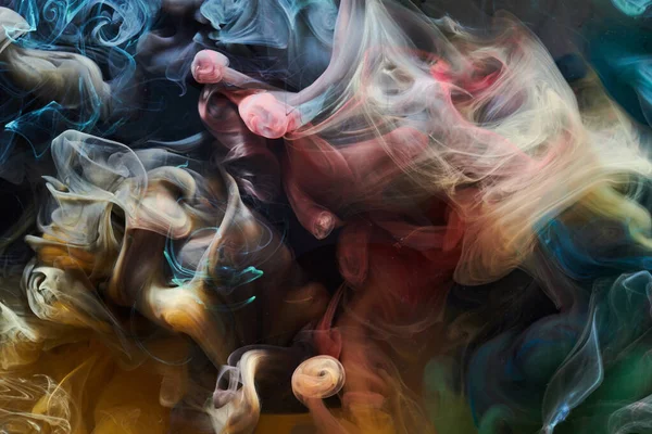 Multicolored Contrast Liquid Art Background Paint Ink Explosion Abstract Smoke — Stock Photo, Image