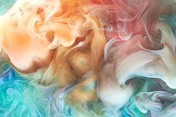 Veelkleurig Contrast Vloeibare Kunst Achtergrond Verfinkt Explosie Abstracte Rook Mock — Stockfoto