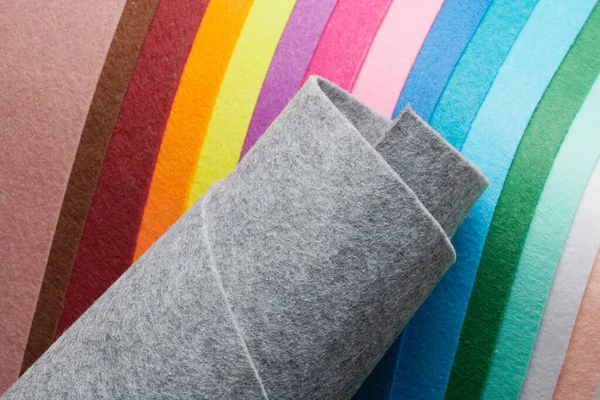 Multi Colored Soft Felt Textile Material Colorful Patchwork Texture Fabric — Fotografia de Stock