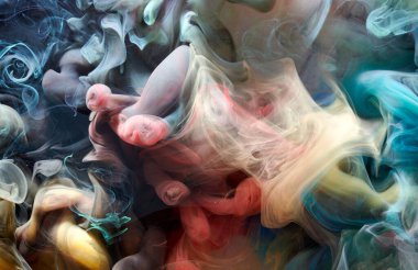 Çok renkli kontrastlı sıvı sanat arka planı. Boya mürekkebi patlaması, soyut duman modeli