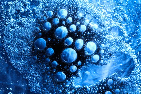 Blue Bubbles Abstract Background Fluid Art Paints Underwater — Stock Fotó
