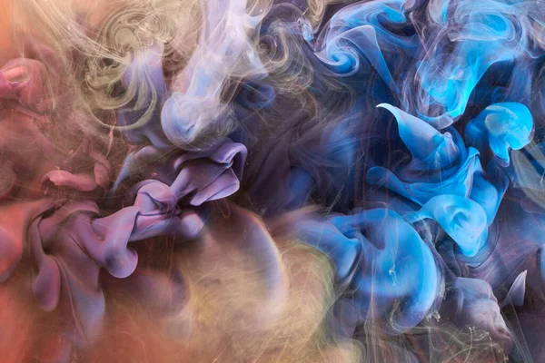 Mnohobarevné Kontrastní Tekuté Umění Pozadí Výbuch Inkoustu Abstraktní Modelování Kouře — Stock fotografie