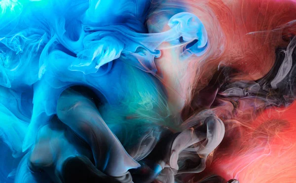 Wielokolorowe Kontrast Ciekłe Tło Sztuki Eksplozja Farby Abstrakcyjna Makieta Dymna — Zdjęcie stockowe