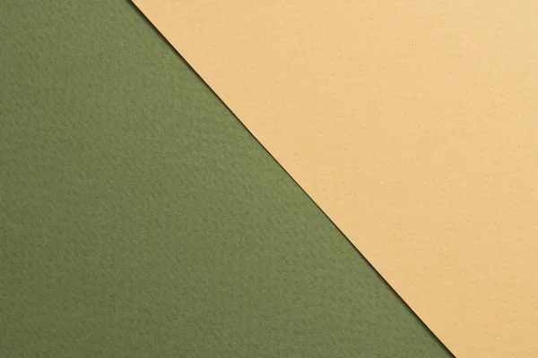 Rough kraft paper background, paper texture beige green colors. Mockup with copy space for text
