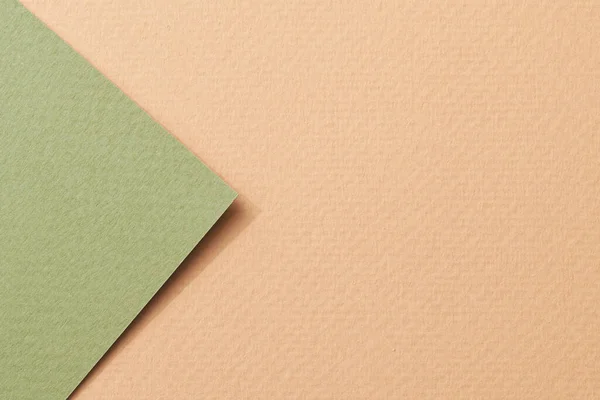Fondo Papel Kraft Áspero Textura Papel Beige Colores Verdes Mockup — Foto de Stock