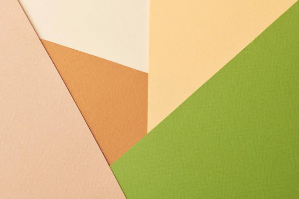 Rough Kraft Piezas Papel Fondo Textura Papel Colores Geométricos Mockup — Foto de Stock