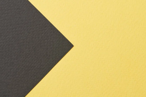 Hrubý Papír Kraft Pozadí Textura Papíru Černé Žluté Barvy Mockup — Stock fotografie
