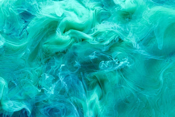 Groen Blauw Contrast Vloeibare Kunst Achtergrond Verfinkt Explosie Abstracte Wolken — Stockfoto
