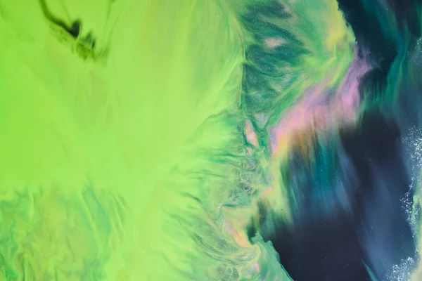 浅浅的混合绿色的创意背景 抽象艺术印刷品 水彩斑斑 酒精墨水的流动 — 图库照片