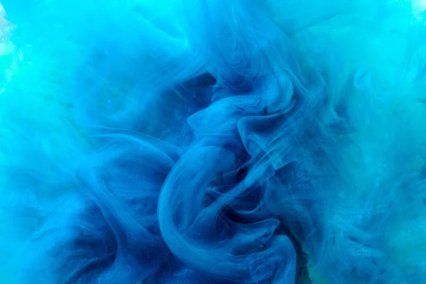 Fondo Arte Líquido Contraste Azul Explosión Tinta Pintura Nubes Abstractas — Foto de Stock