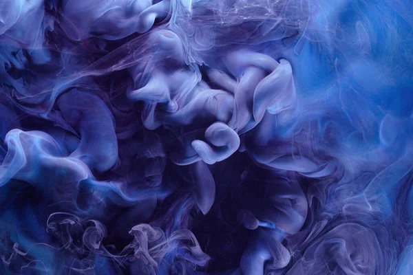Blauw Contrast Vloeibare Kunst Achtergrond Verfinkt Explosie Abstracte Wolken Van — Stockfoto