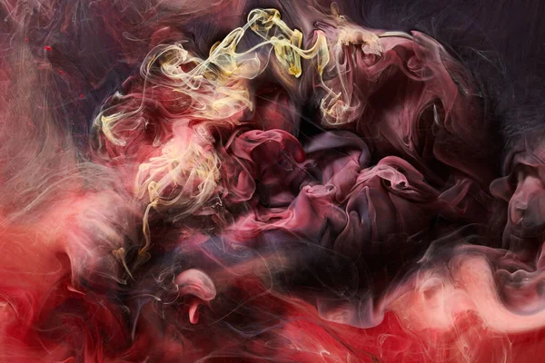 Fondo Arte Líquido Contraste Rojo Oscuro Explosión Tinta Pintura Nubes — Foto de Stock