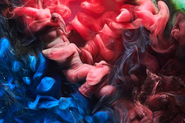 Veelkleurig Contrast Vloeibare Kunst Achtergrond Verfinkt Explosie Abstracte Rook Mock — Stockfoto