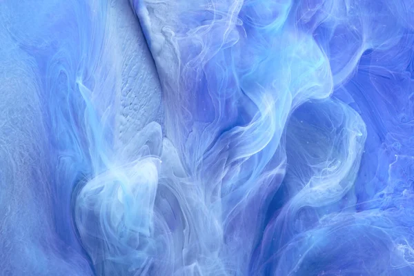 青いコントラストの液体アートの背景 ペイントインク爆発煙モックアップの抽象的な雲 水中水彩画 — ストック写真